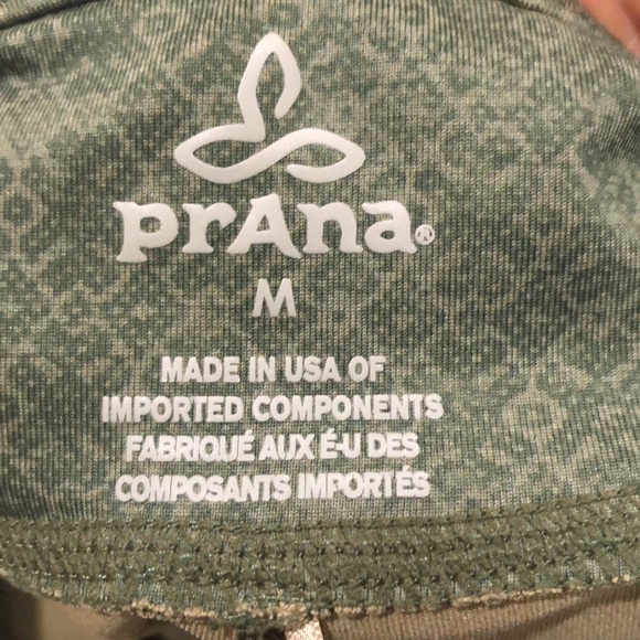 PrAna Moto Cropped Leggings Size Medium Cargo Green Mixed Floral Print - Picture 5 of 9